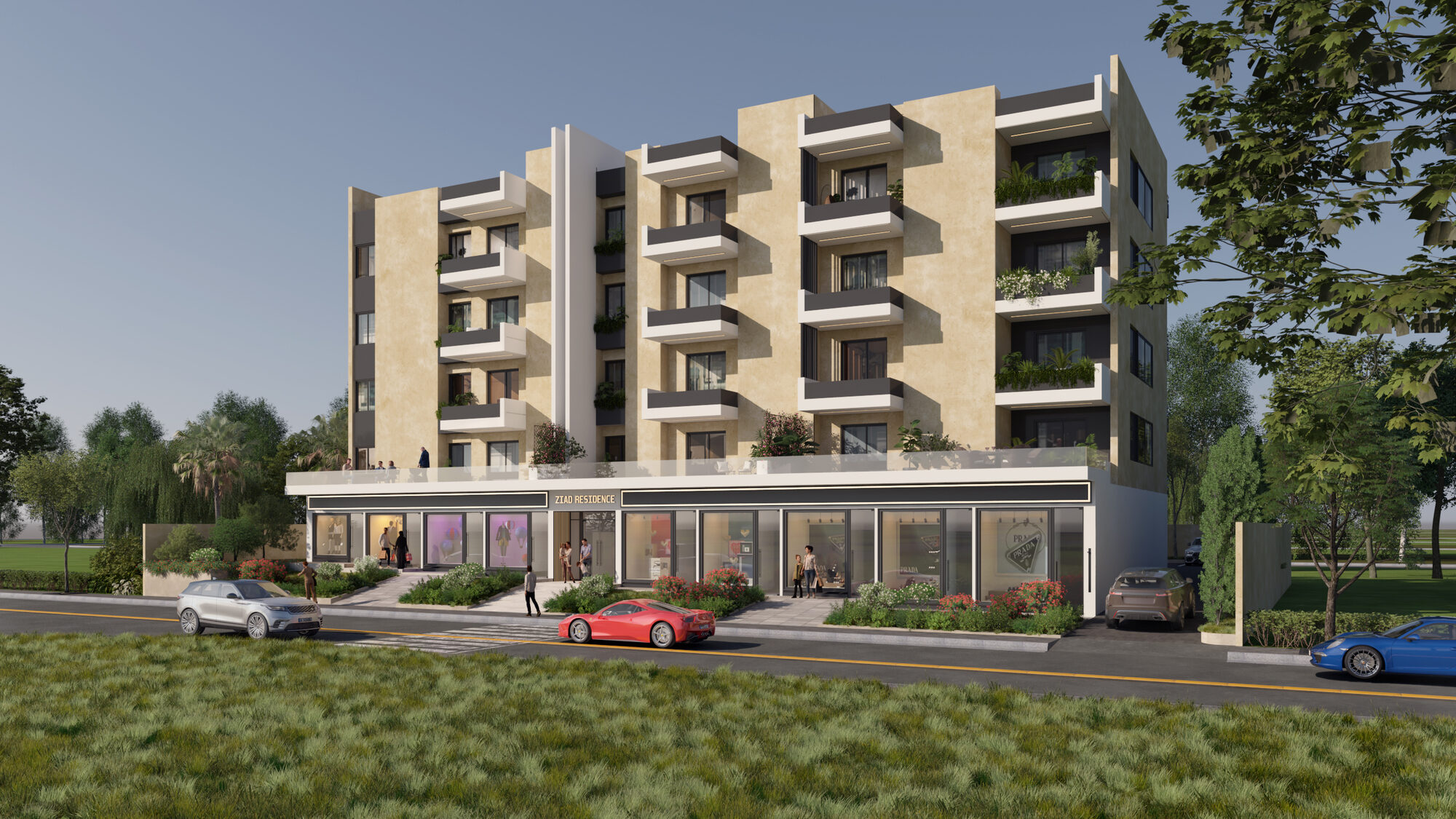 Chahal Residence, Abou Samra — side elevation