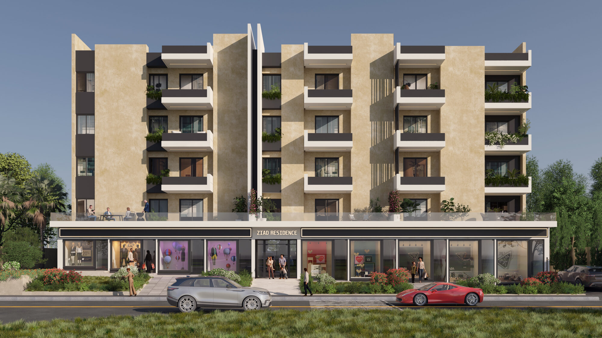 Chahal Residence, Abou Samra — ground-floor retail frontage