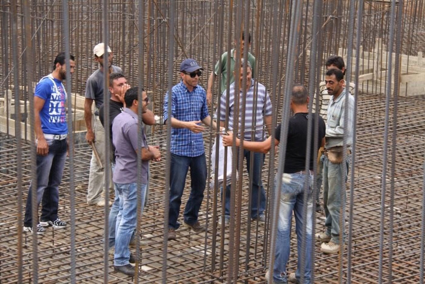 The Chahal team on site during a slab pour